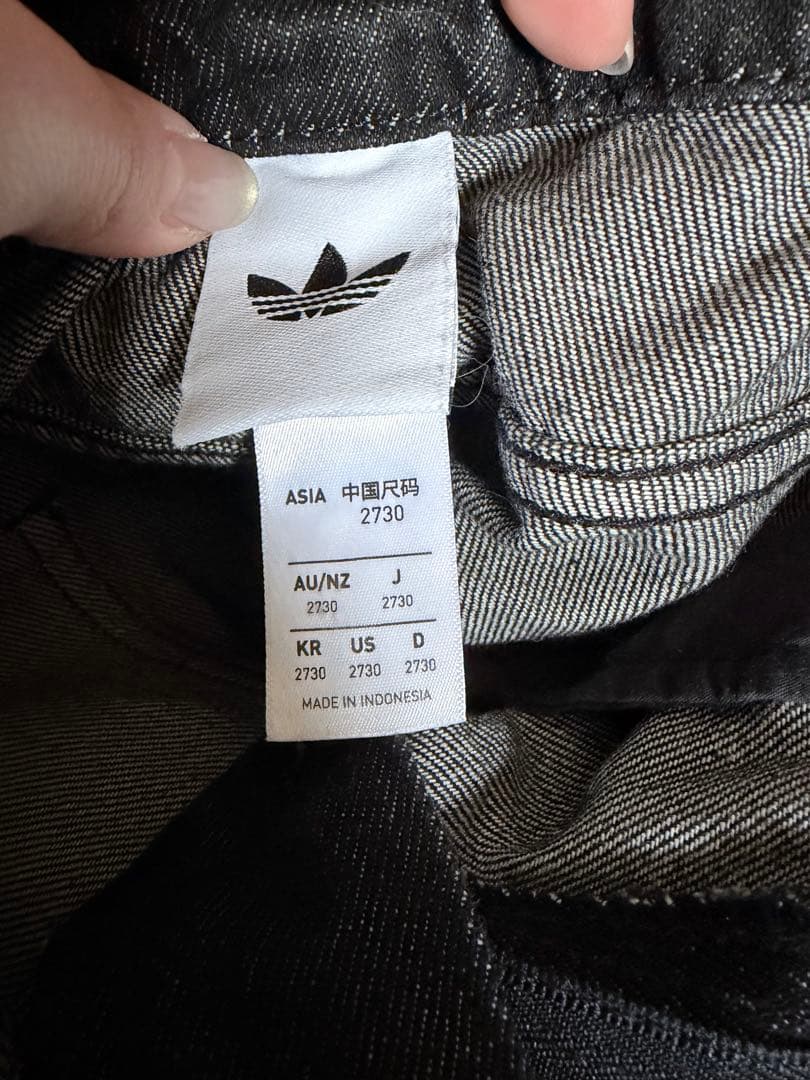 adidas ワイドデニムパンツ ブラック