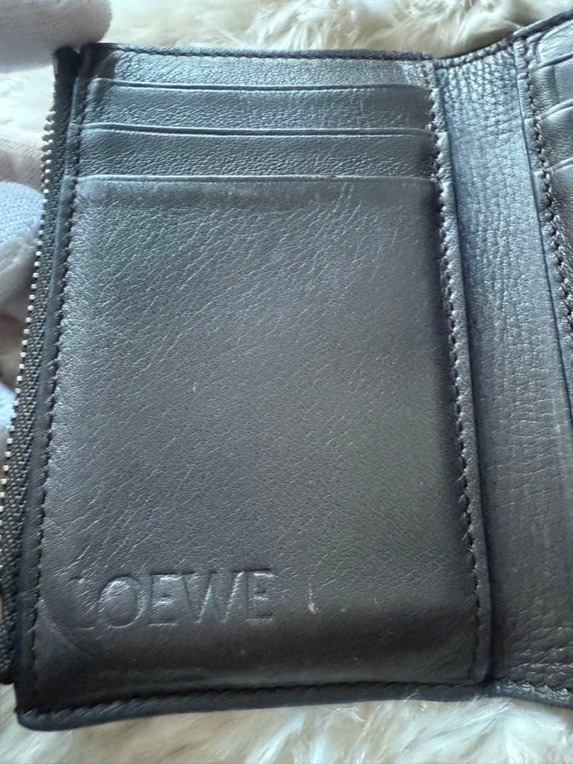 チ*コ様 LOEWE ロエベ レッド 赤 バーティカルウォレット スモール 三つ