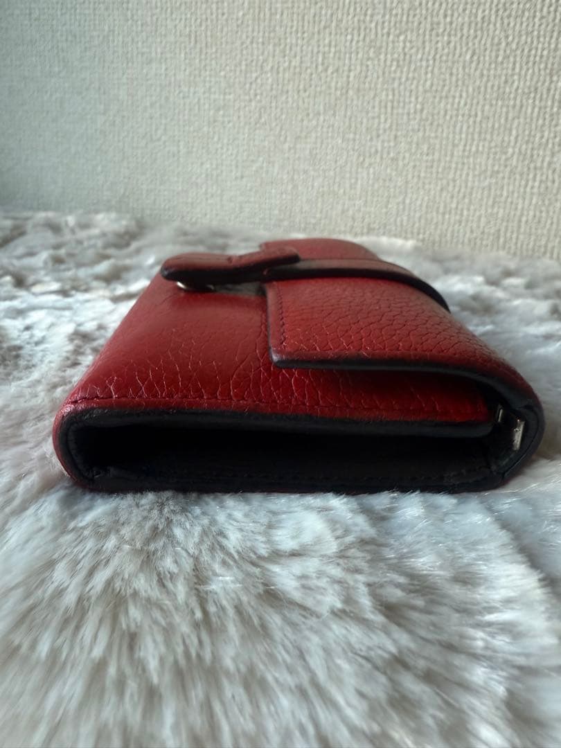 チ*コ様 LOEWE ロエベ レッド 赤 バーティカルウォレット スモール 三つ