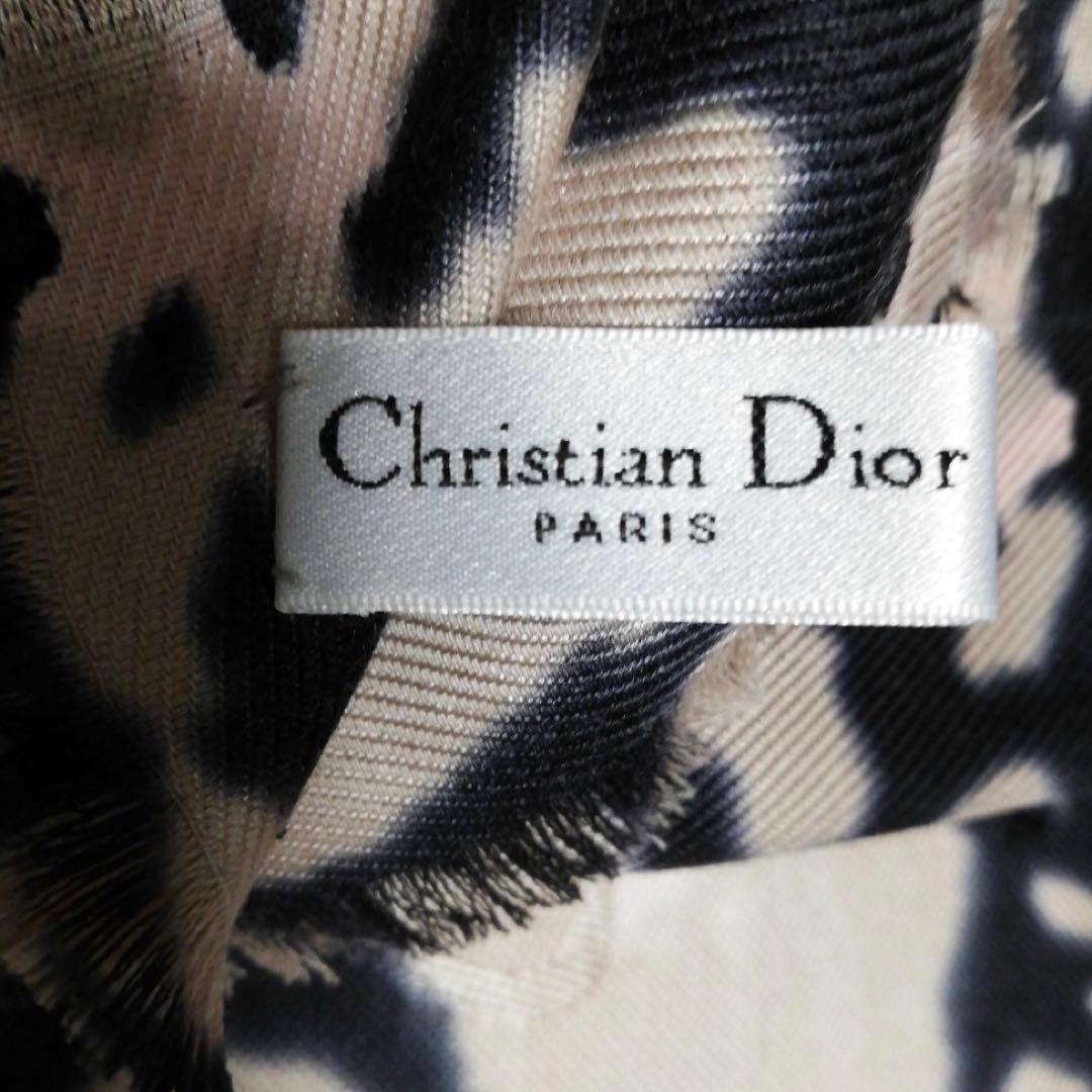 Dior・ストール・マフラー・アニマルプリント ・シルクウール・ディオール極美品