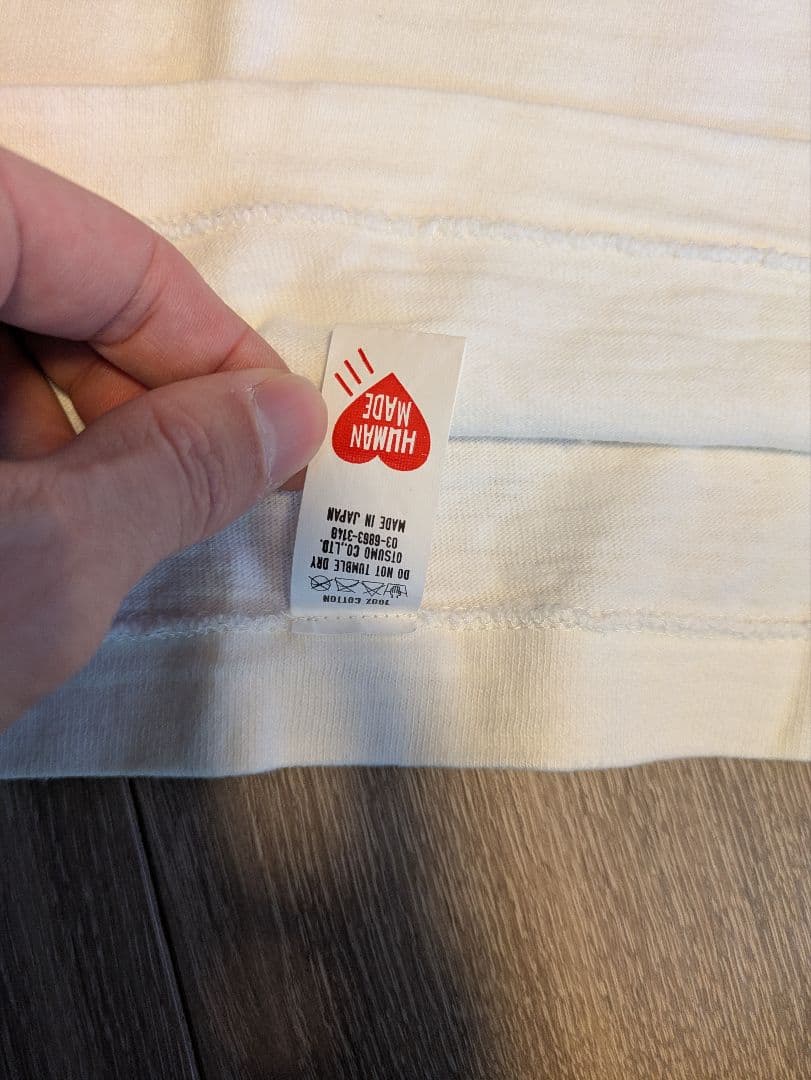 ヒューマンメイド ハート ホワイトTシャツ xl