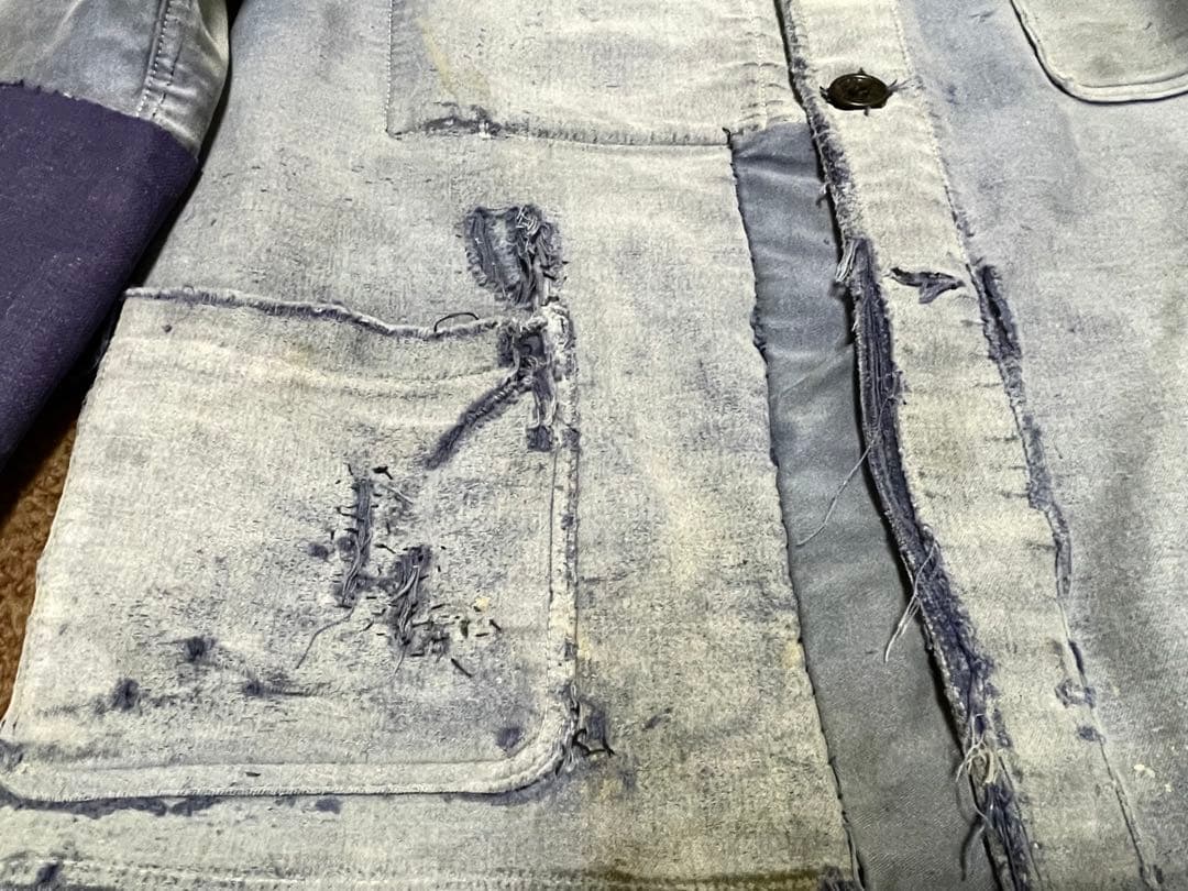 雰囲気抜群 40-50's french moleskin jacket ボロ