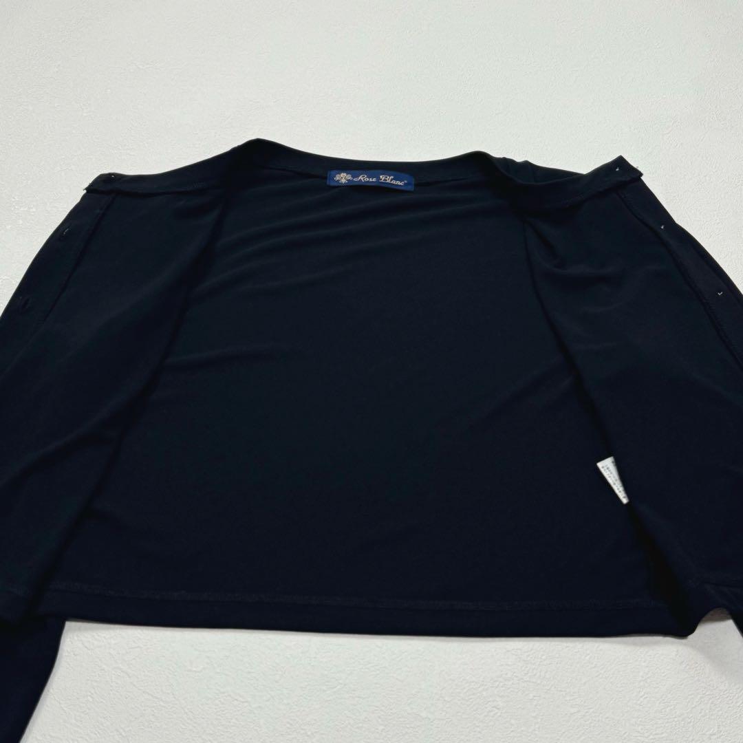 芦屋 ロサブラン 日本製 UVカット ボレロ カーディガン 黒 ブラック M