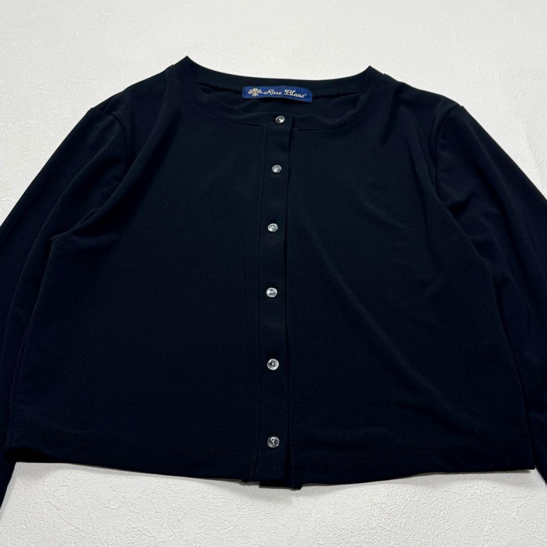 芦屋 ロサブラン 日本製 UVカット ボレロ カーディガン 黒 ブラック M