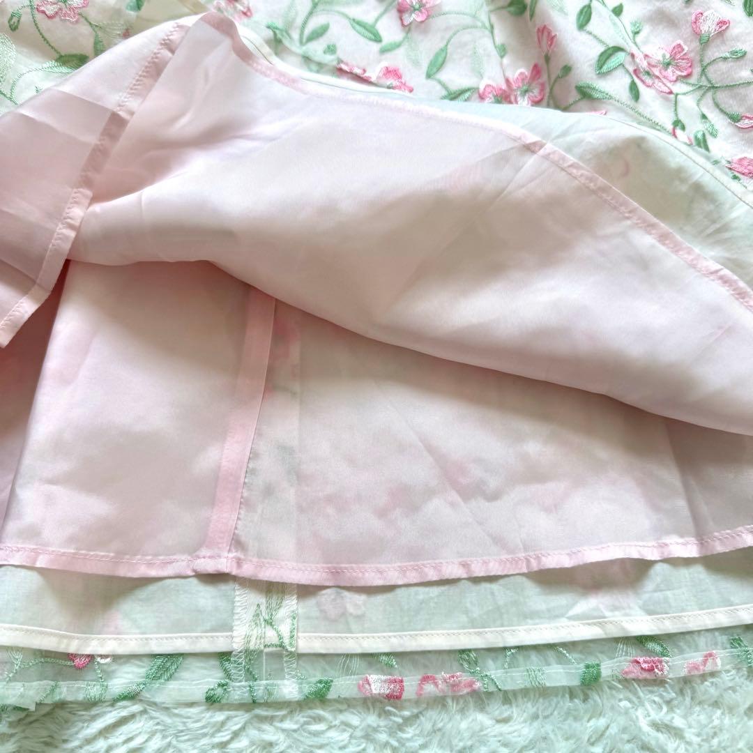 【極美品】TOCCA トッカ ALYSSUM 刺繍ワンピース ピンク 4