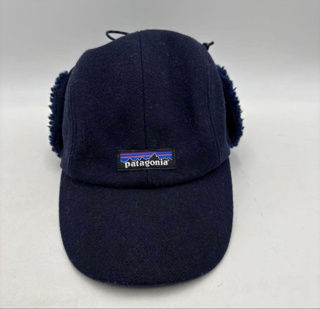 patagonia リサイクルウール イヤーフラップキャップ　ネイビー　L