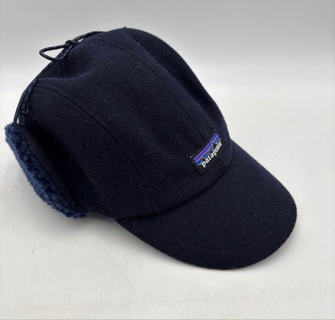patagonia リサイクルウール イヤーフラップキャップ　ネイビー　L