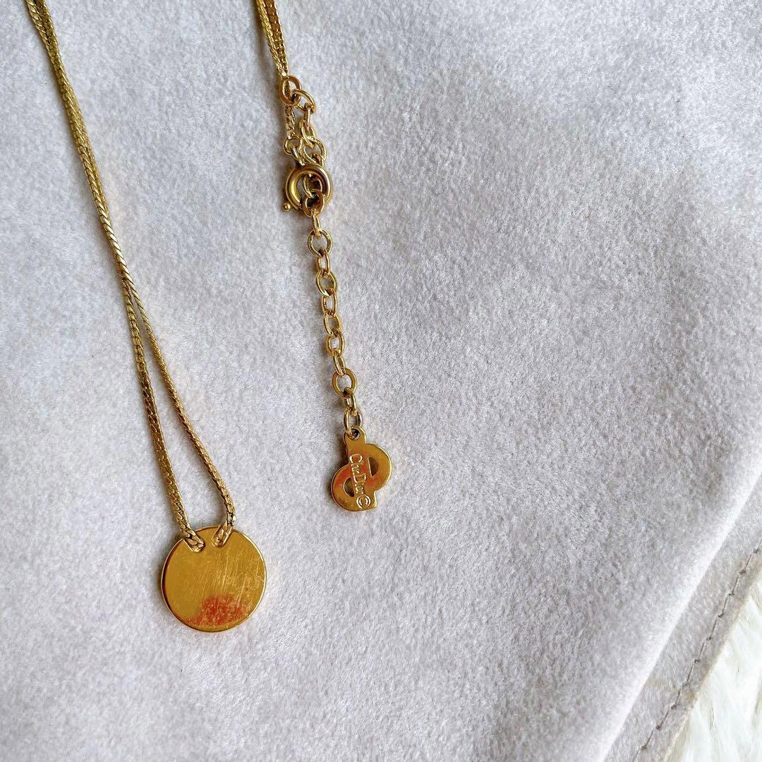 美品✨Christian Dior ロゴチャームネックレス ゴールド ディオール