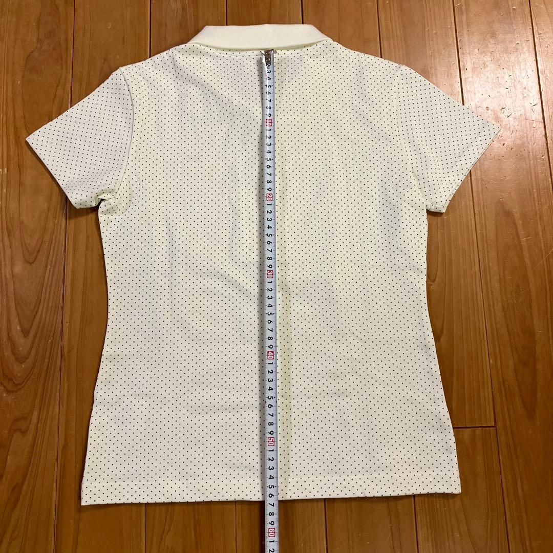 LACOSTE ホワイトドット柄ポロシャツ 42 L サイズ