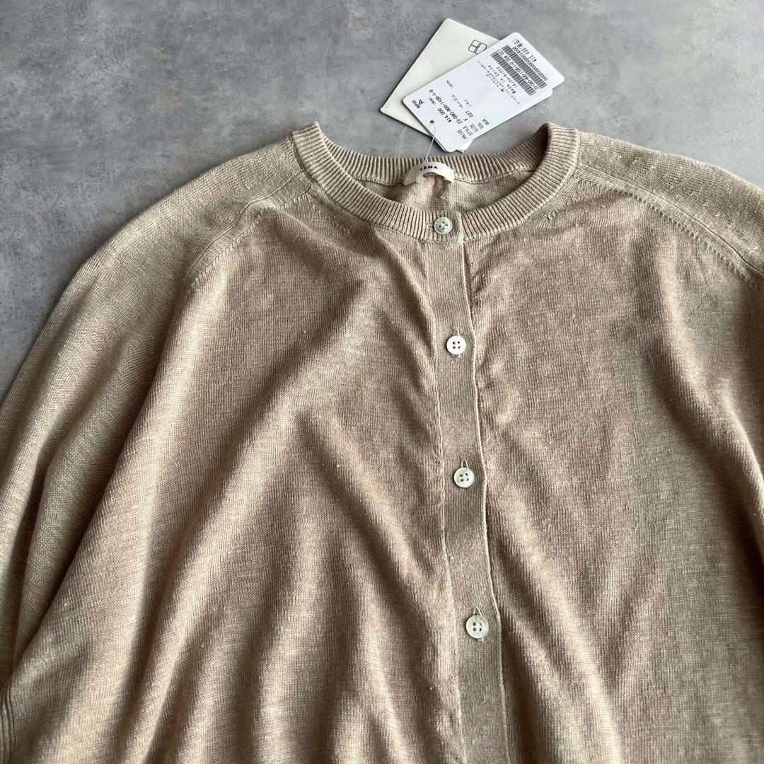 新品未使用　IENA リネンクルーネックカーディガン ベージュ　2023SS