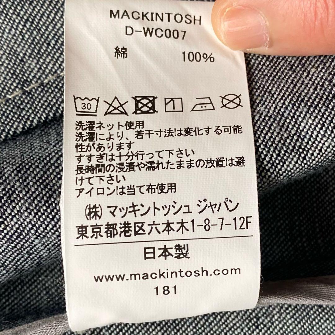 【極美/金ボタン】マッキントッシュ インディゴデニム ロングコート 濃紺 UK8