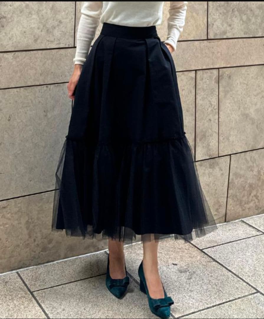 JENNE ジェンヌ 大人チュールスカート S 黒 ブラック