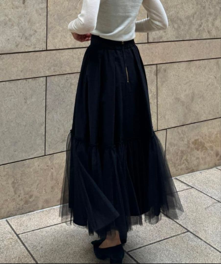 JENNE ジェンヌ 大人チュールスカート S 黒 ブラック