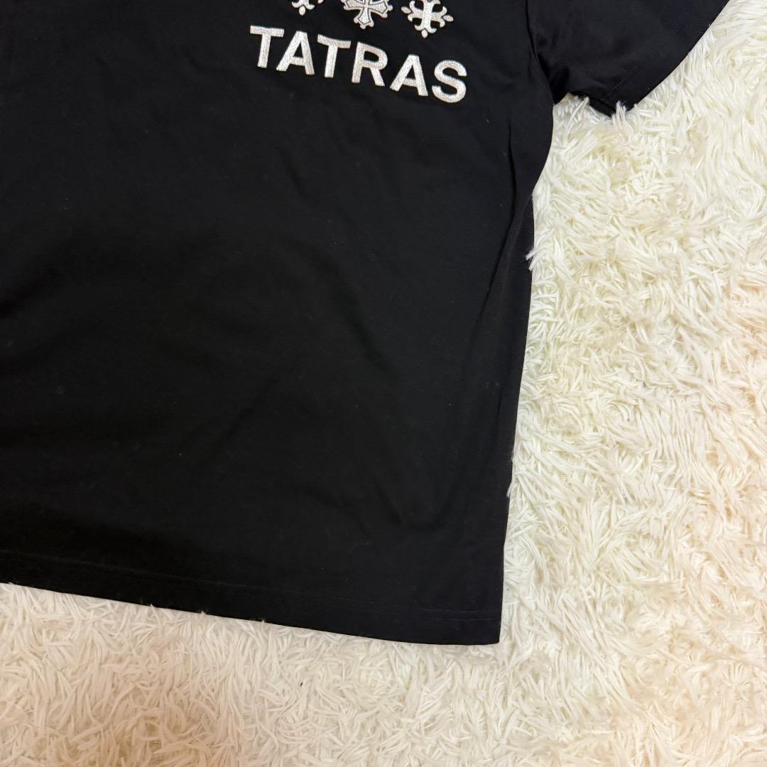【美品】TATRAS ロゴ刺繍 Tシャツ ブラック 04サイズ XL