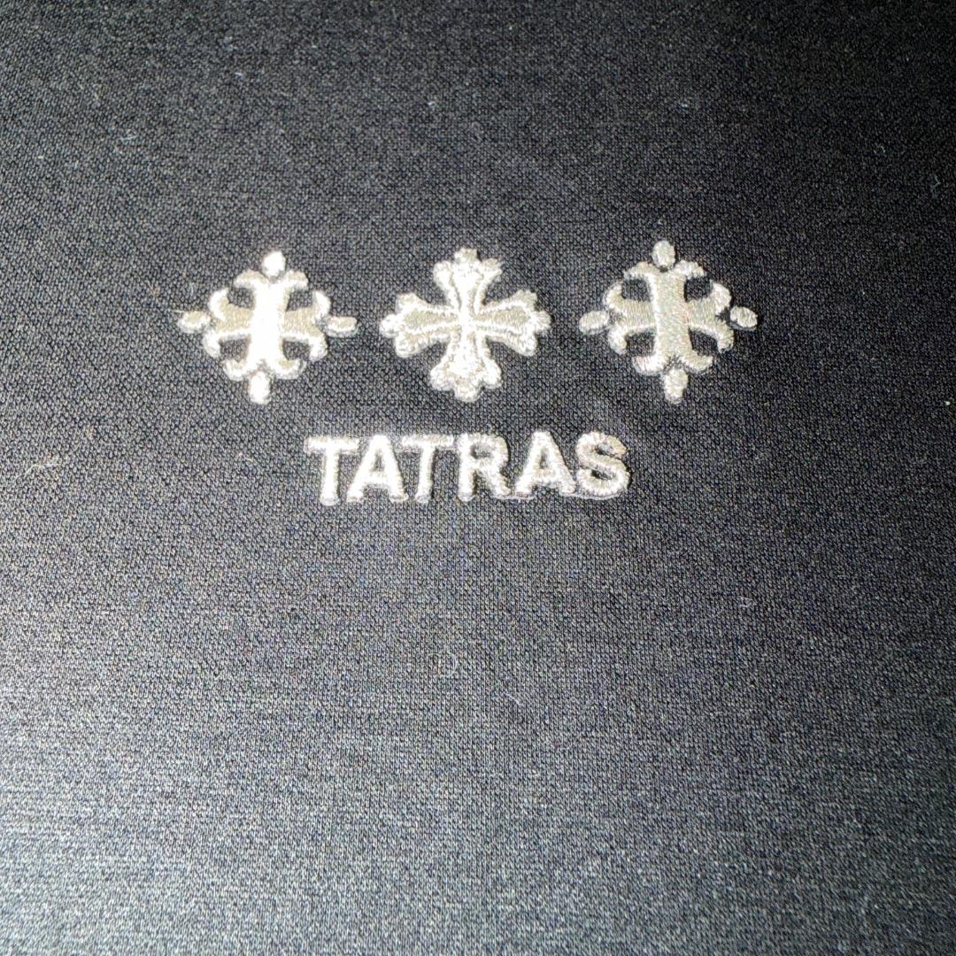 【美品】TATRAS ロゴ刺繍 Tシャツ ブラック 04サイズ XL