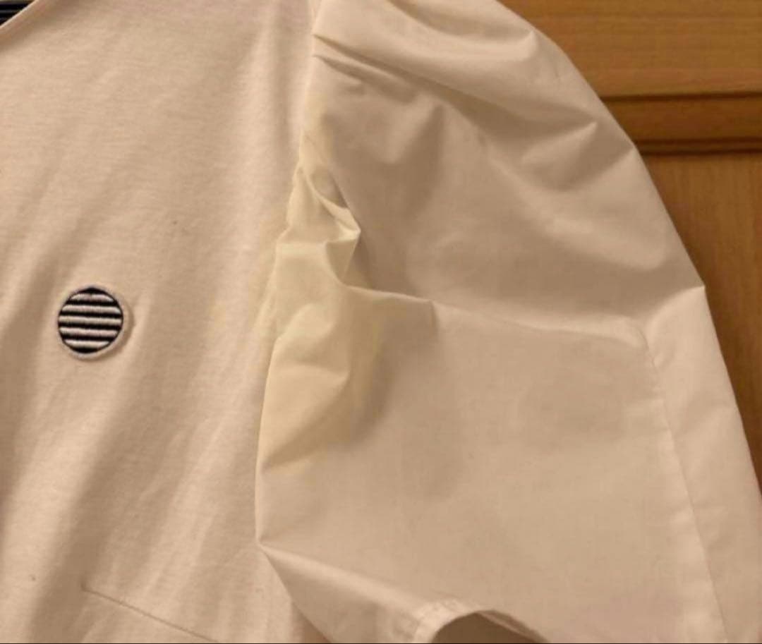 ボーダーズアットバルコニー　ホワイト パフスリーブ Tシャツ 38