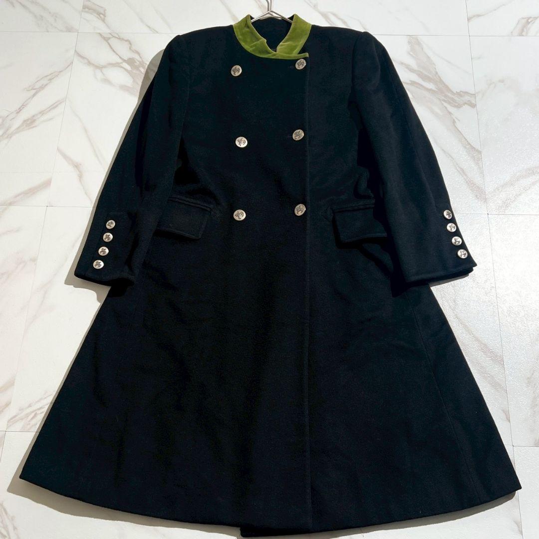鑑定済・美品 エルメス カシミヤ100% ロングコート ナポレオンコート 40