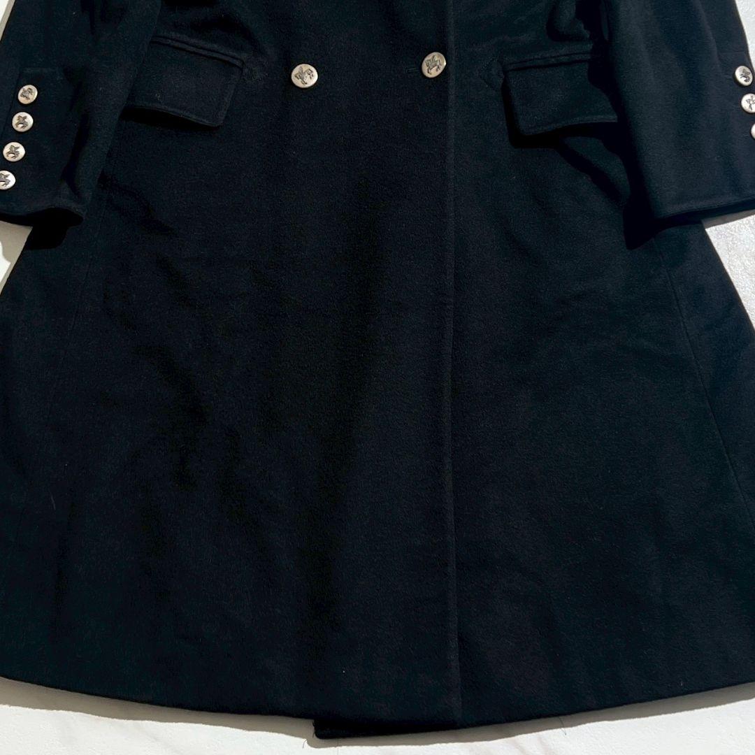 鑑定済・美品 エルメス カシミヤ100% ロングコート ナポレオンコート 40