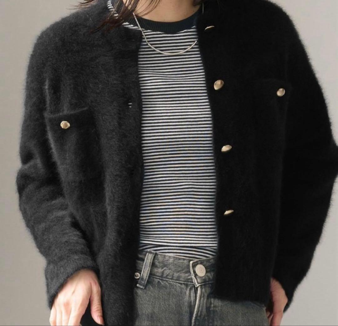 【美品】 green label relaxing デイリーエリートカーデ　黒