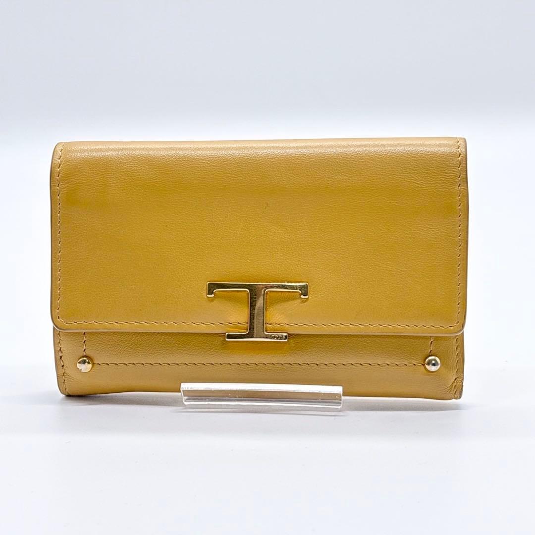 トッズ　Tod's 3つ折り財布 タイムレス イエロー　黄色