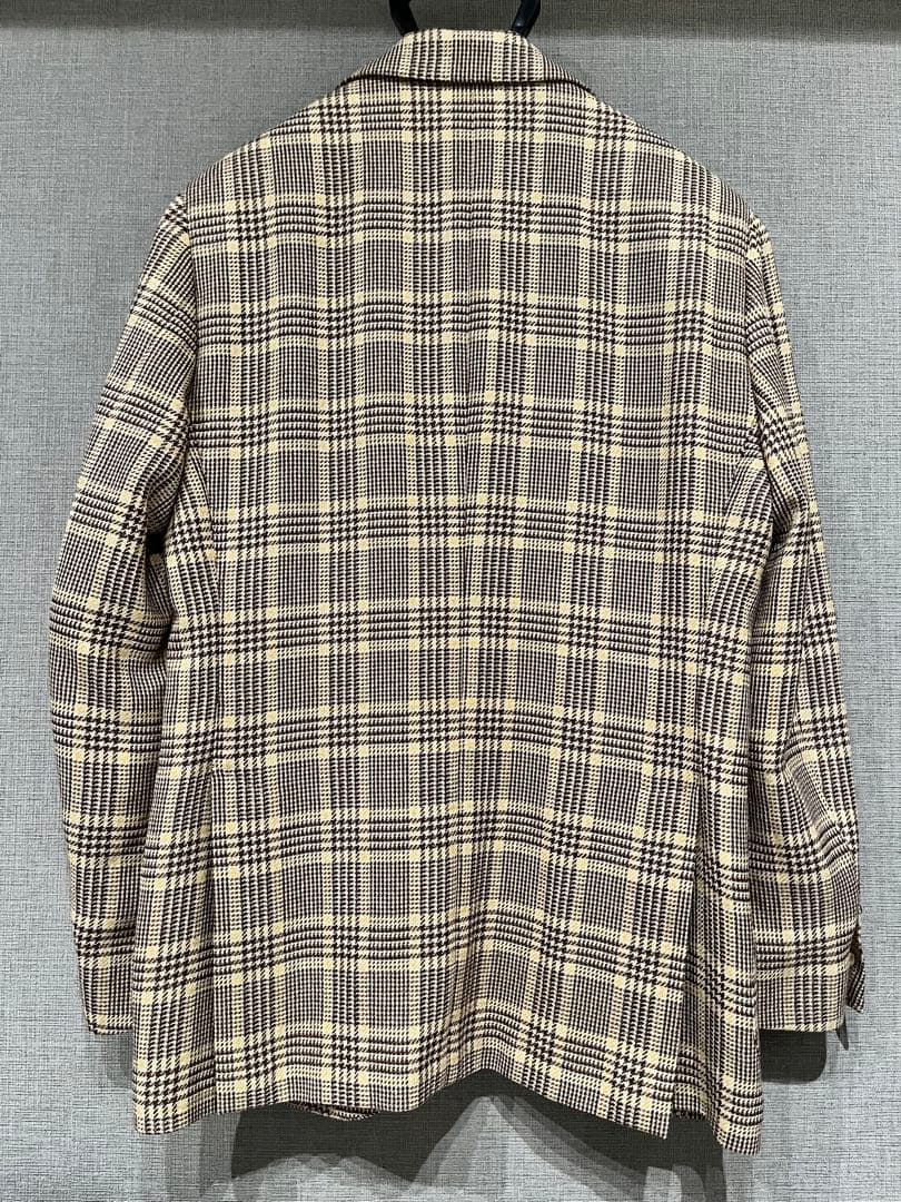 美品　LARDINI ブラウンチェック柄 ジャケット サイズ46