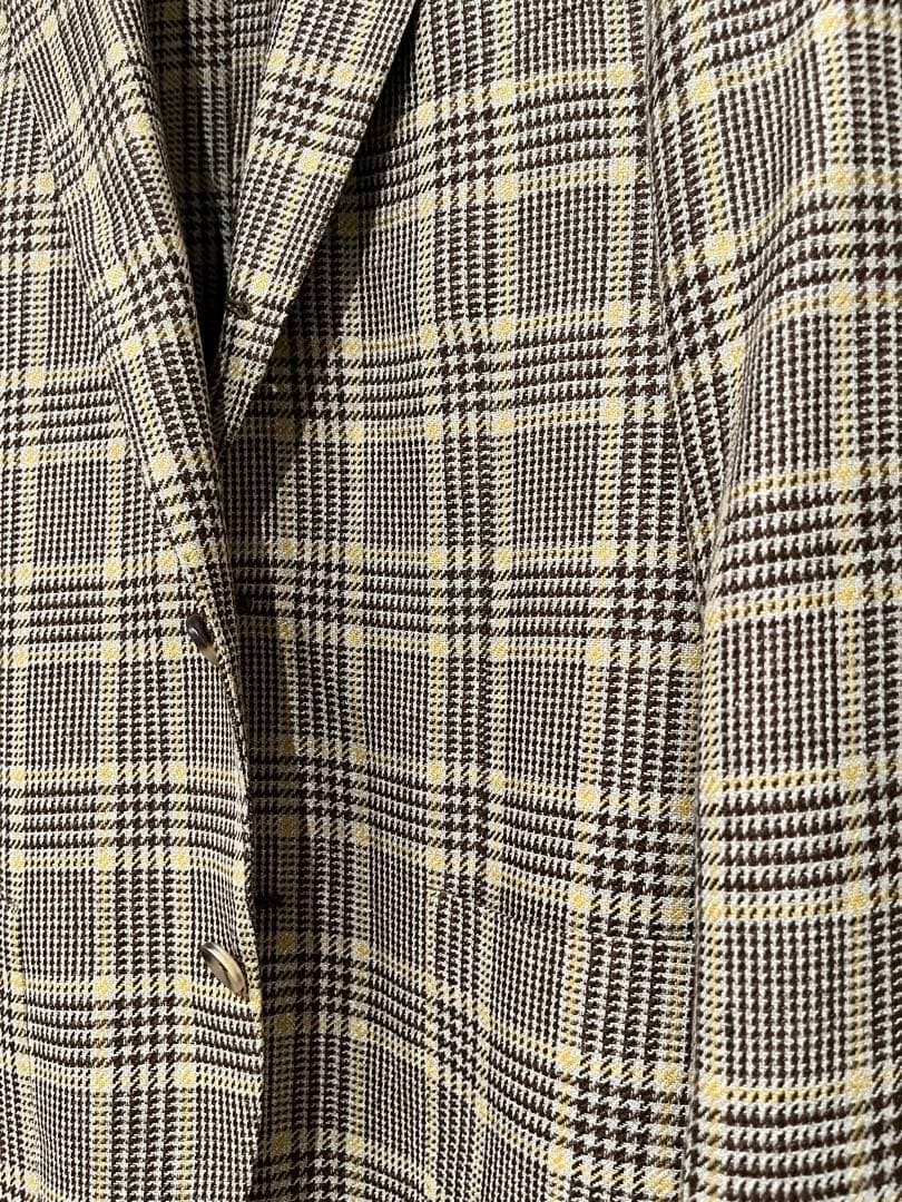 美品　LARDINI ブラウンチェック柄 ジャケット サイズ46
