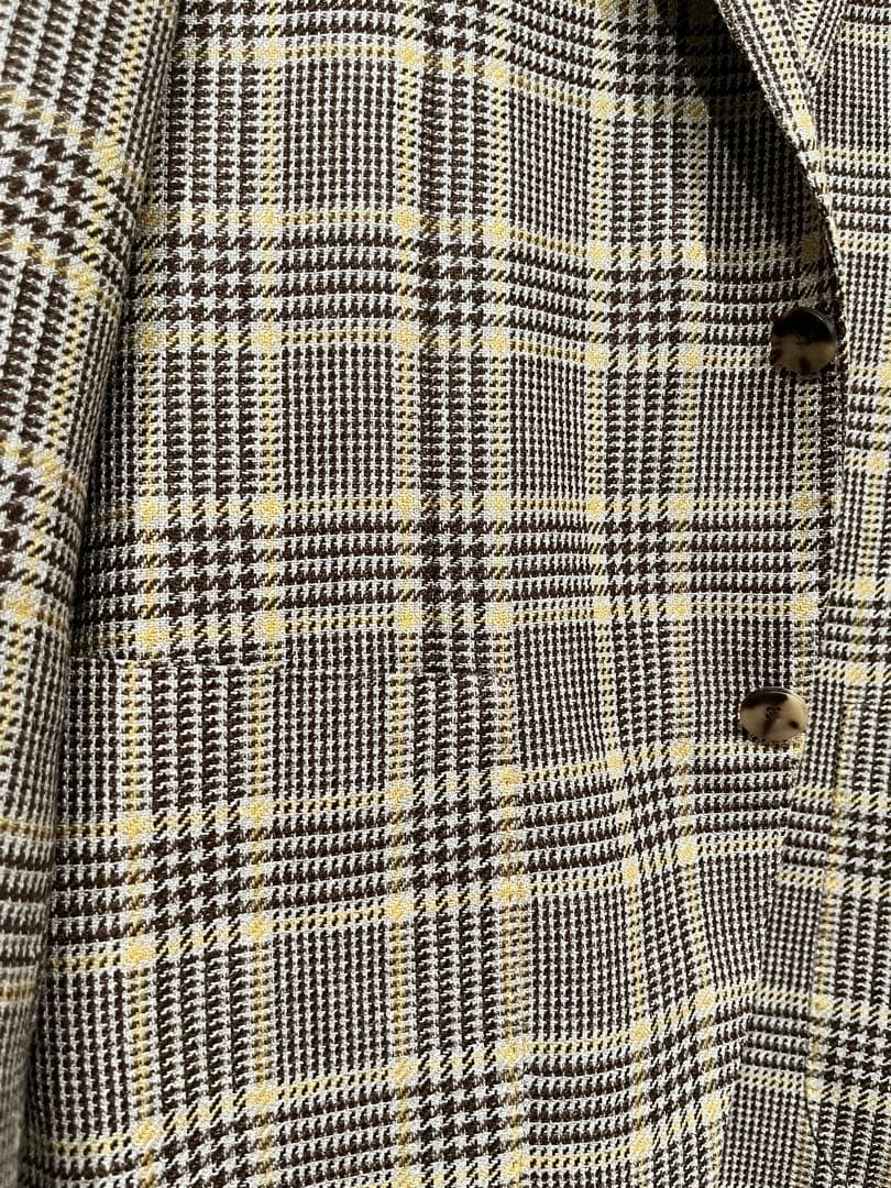 美品　LARDINI ブラウンチェック柄 ジャケット サイズ46