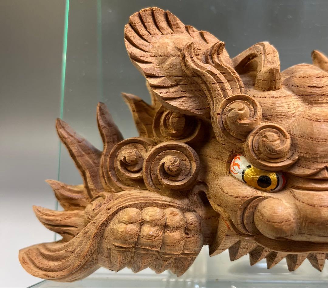 【木彫　獅噛】だんじり　魔除け　社寺彫刻　宮彫り　山車　悪疫を噛み砕く