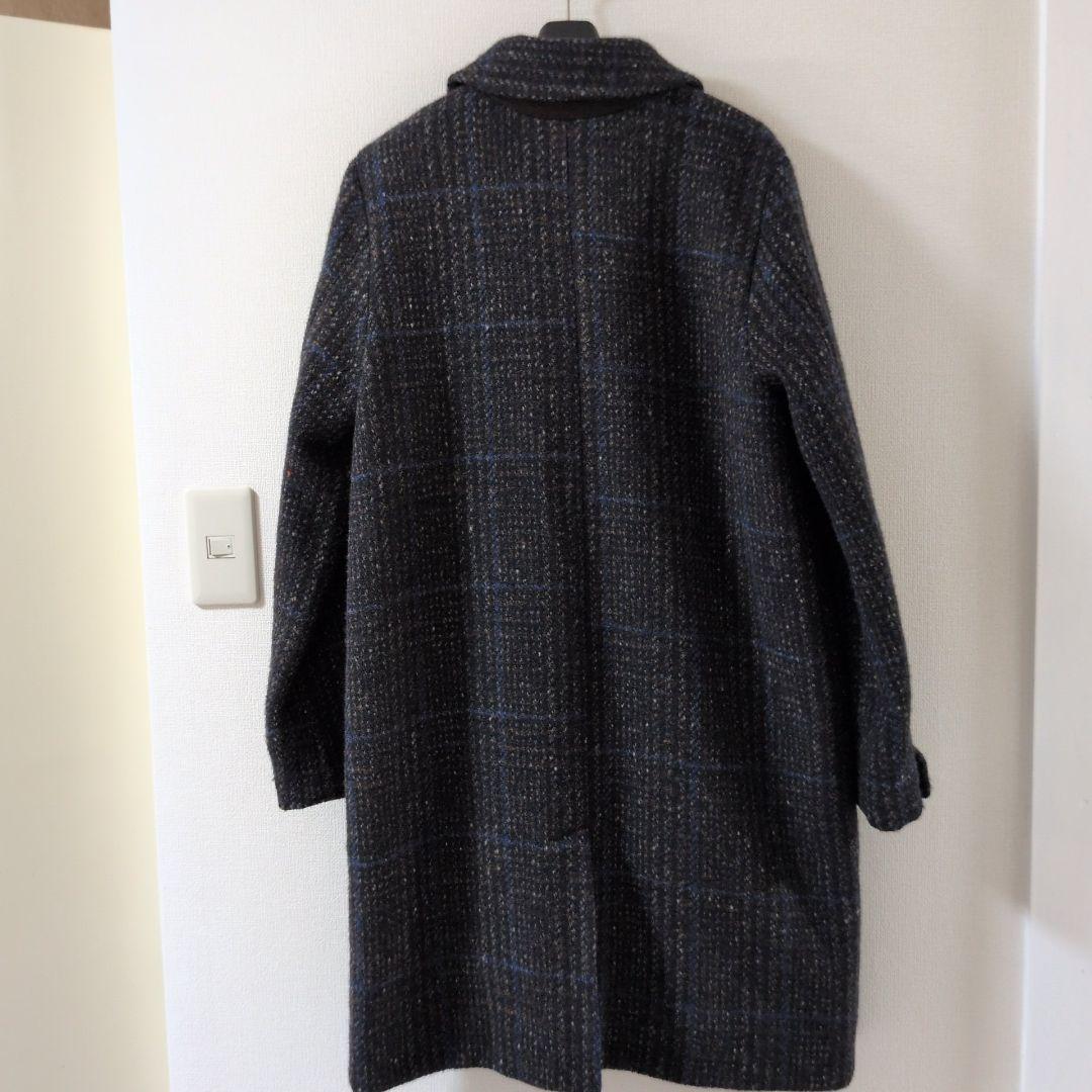 パラスパレス ロング ステンカラーコート チェック ウール 3