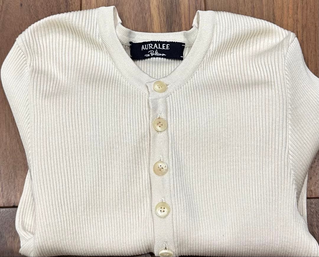 【AURALEE】ウォッシャブル シルクギザ リブショートカーディガン