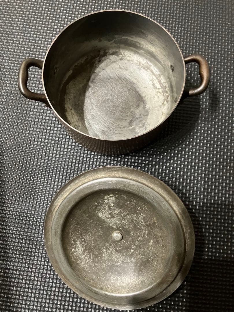 ひ*げ様 フランス製アンティーク小型の銅鍋