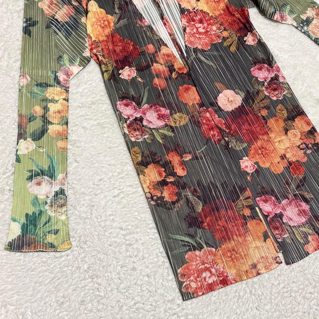 PLEATS PLEASE プリーツプリーズ カーディガン ロング 花柄 4