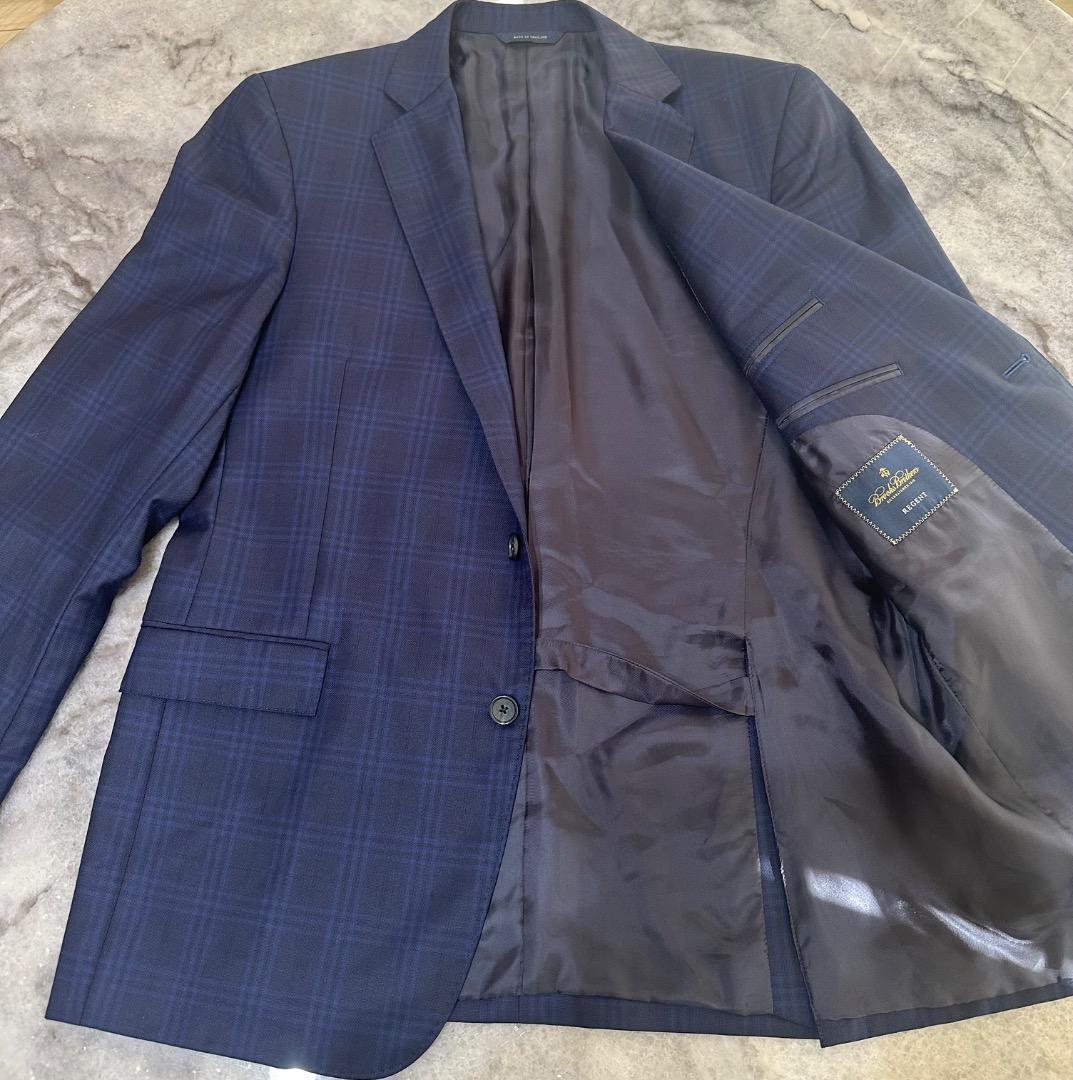 Brooks Brothers　ネイビー チェック柄 テーラードジャケット