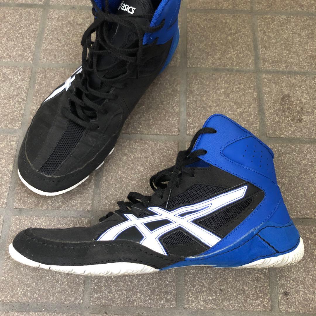 ✴︎ASICS レスリングシューズ 27cmブルーブラック美品クリーニング除菌済み