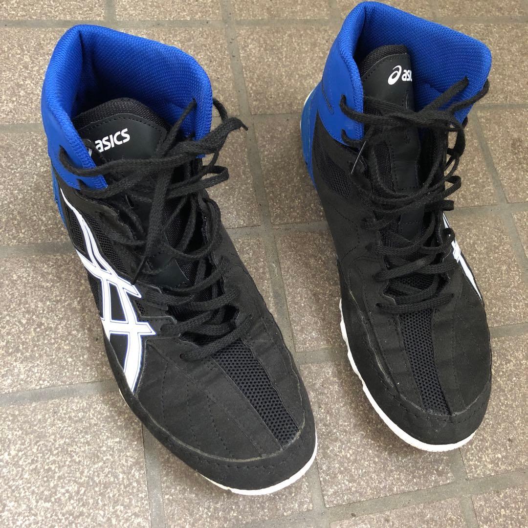 ✴︎ASICS レスリングシューズ 27cmブルーブラック美品クリーニング除菌済み