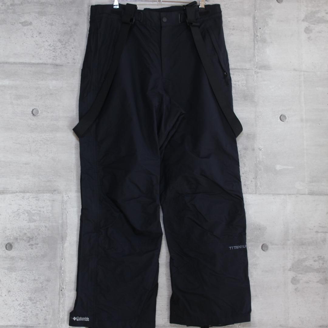 【超美品 超高機能】サスペンダー付 チタニウム【XL】コロンビア スノーパンツ