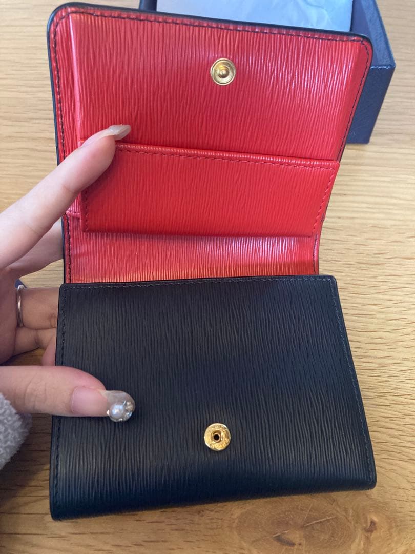 【新品未使用】 PRADA 三つ折り財布 ブラック バイカラー プラダ