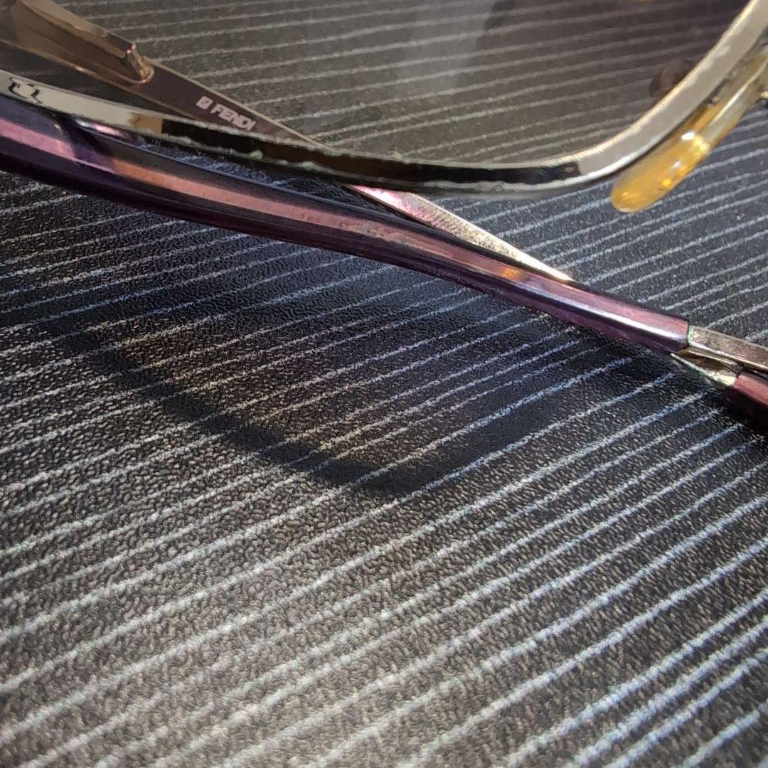 FENDI メンズゴールドフレーム パープルグラデーションサングラス