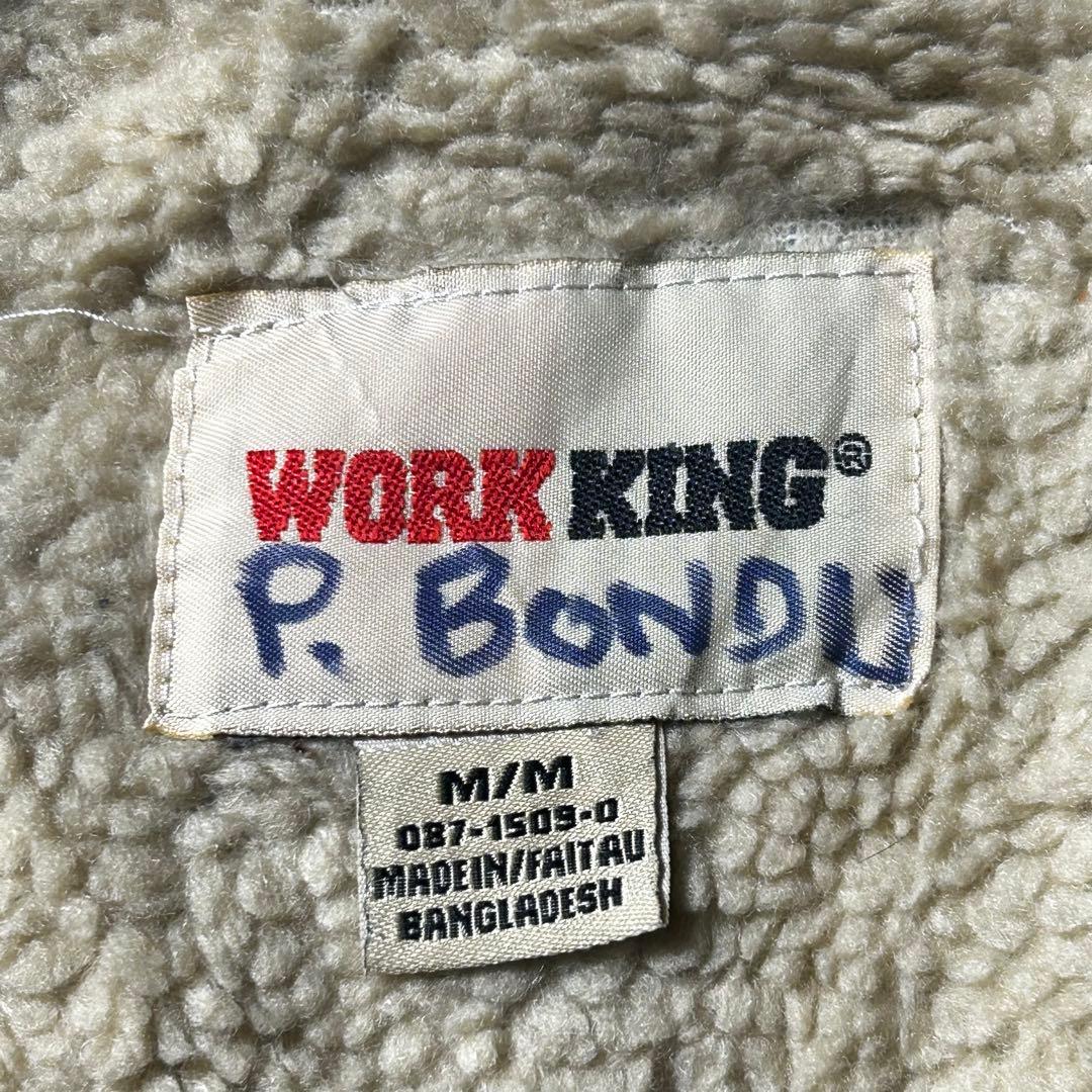 90s WORK KING ダック地ベスト 裏ボア ワークベストフェードブラウン