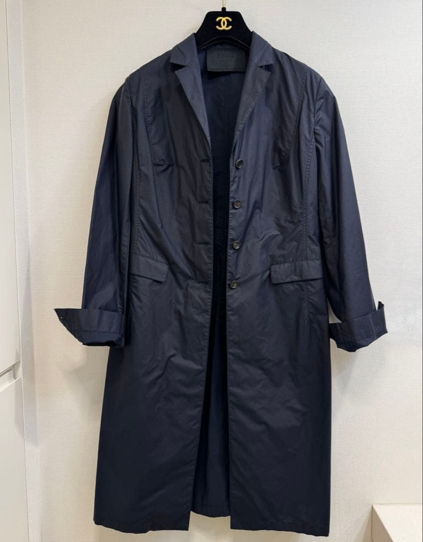 【美品】PRADA プラダ 春コート スプリングコート チェスターコート 濃紺