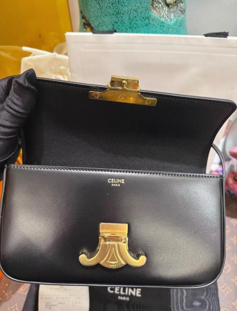 CELINE ブラックショルダーバッグ