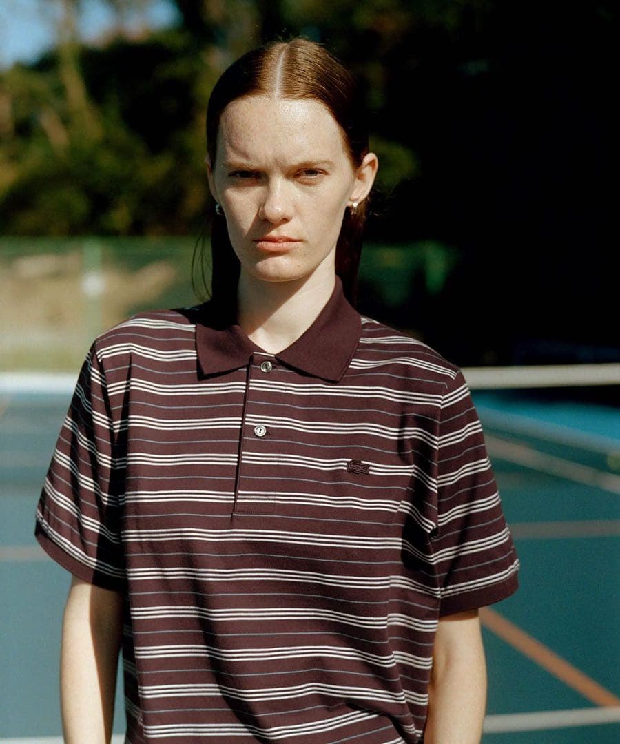 LACOSTE for ADAM ET ROPE'別注マルチボーダーポロ