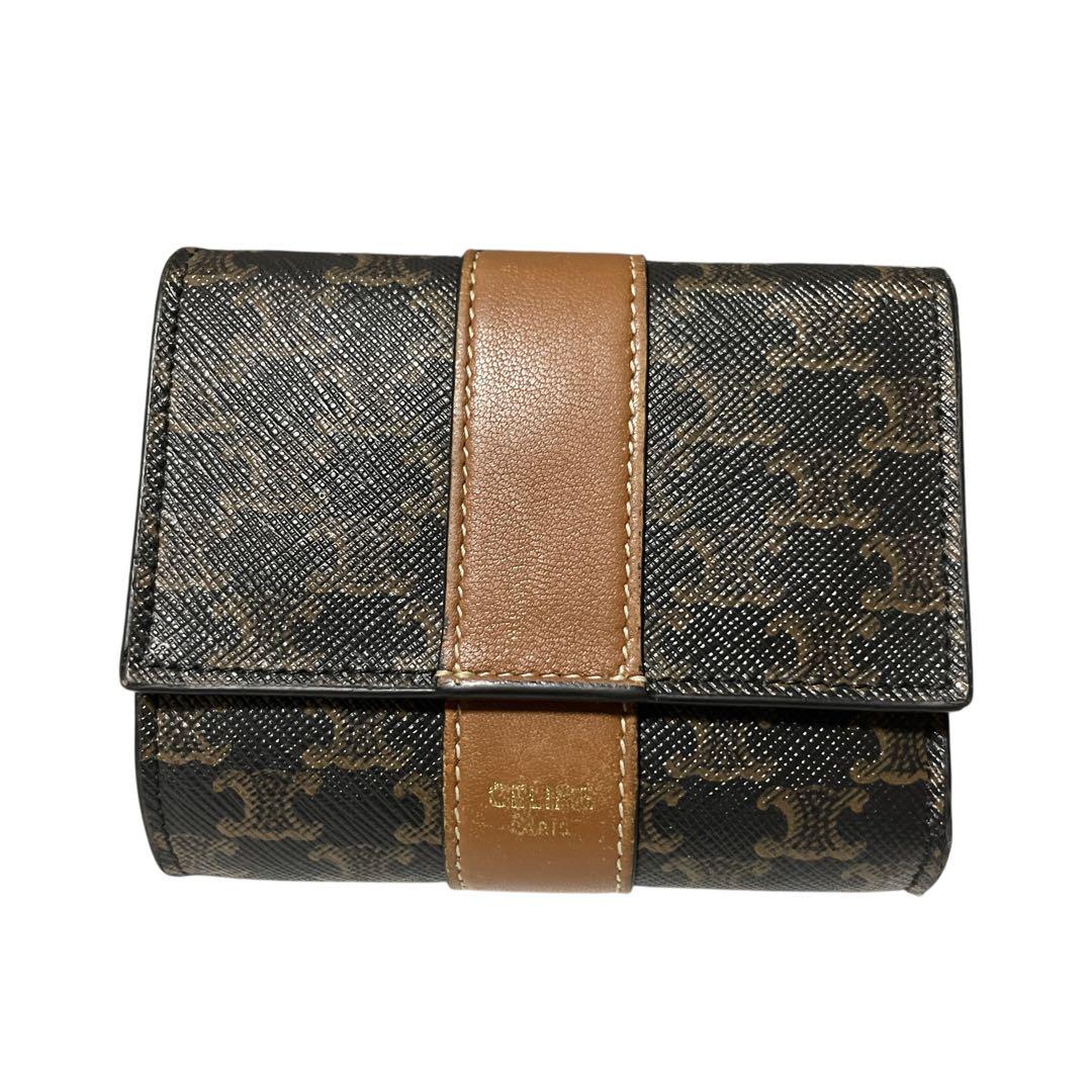 ✨️美品✨️ CELINE マカダム 三つ折り財布 トリオンフ セリーヌ ウォレット