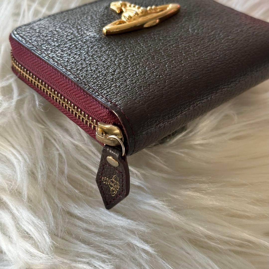 Vivienne Westwood ダークブラウン ラウンド ファスナー