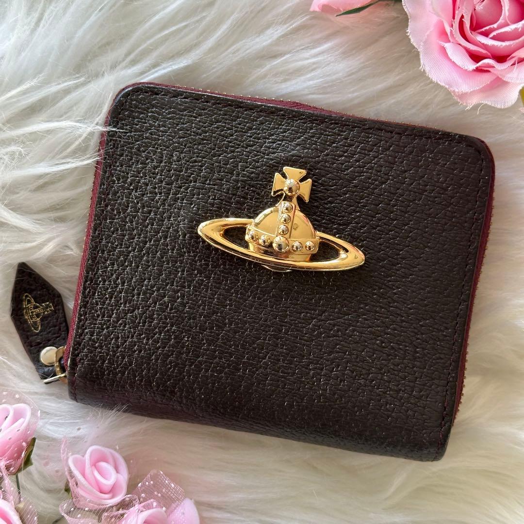 Vivienne Westwood ダークブラウン ラウンド ファスナー