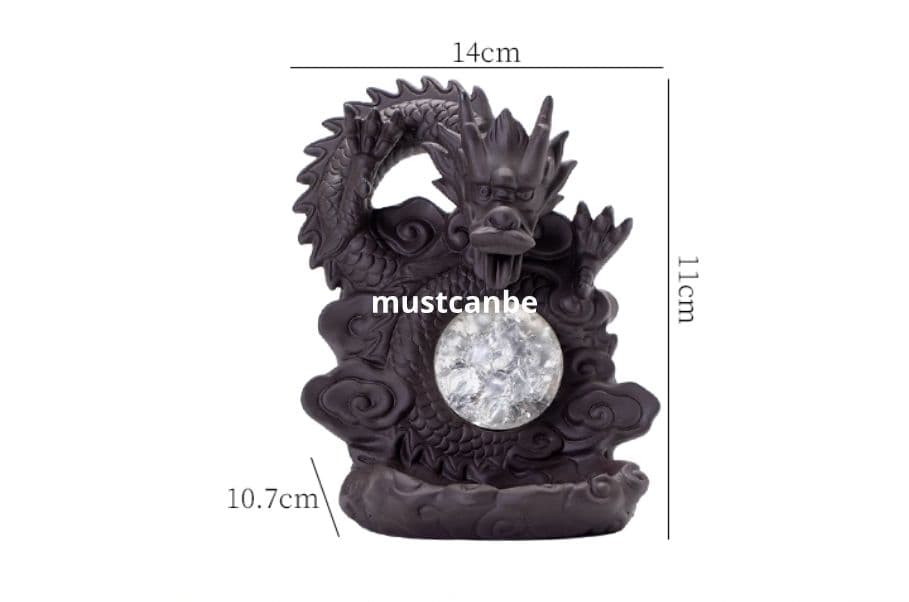 紫砂竜形倒香炉 室内 茶台 香薫炉 香道具 装飾品 工芸品 置物 未使用品