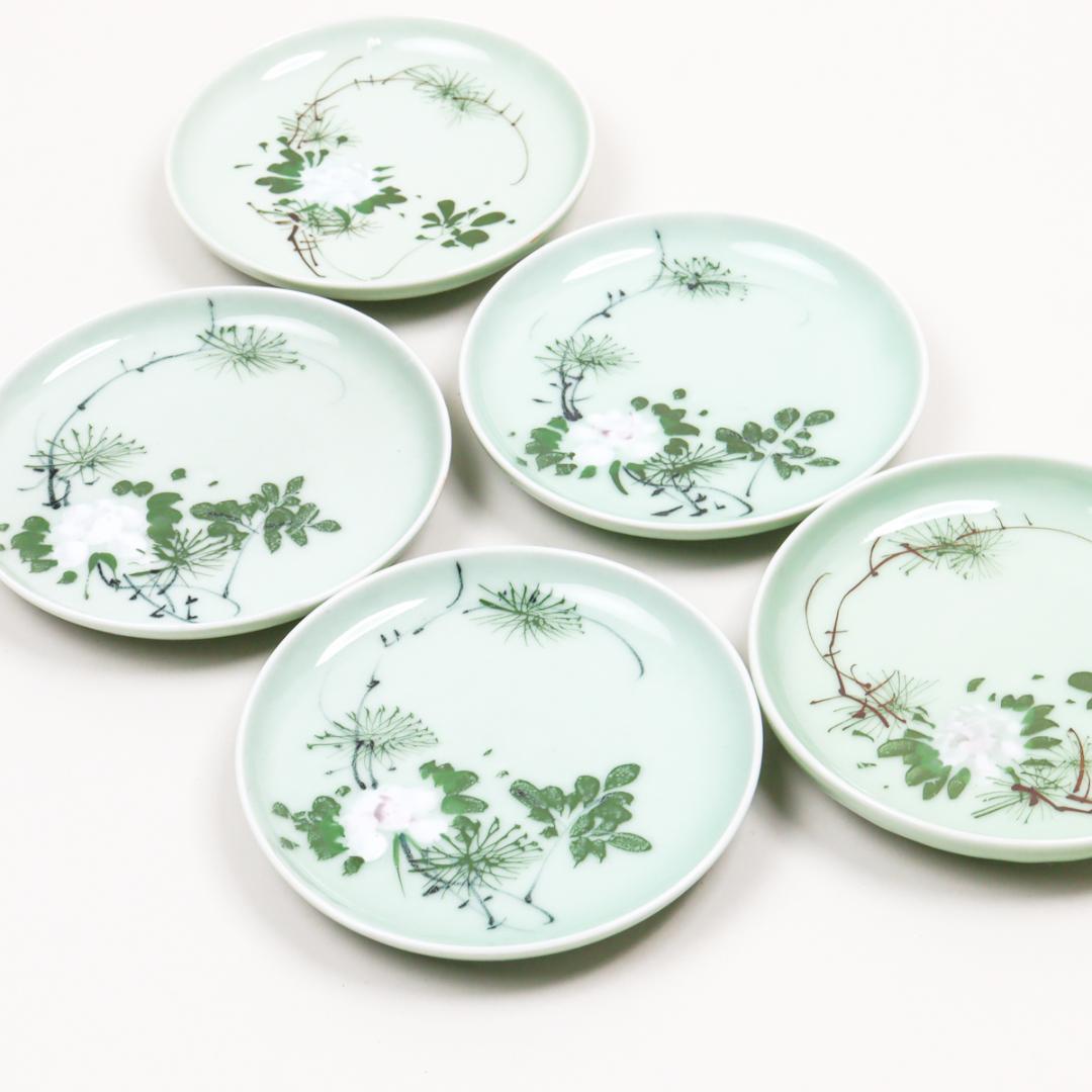 古伊万里 青磁 皿揃い 5枚