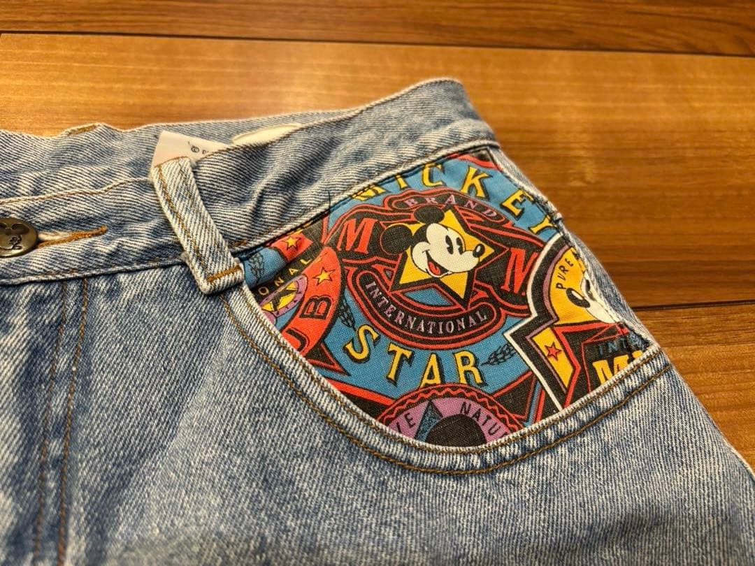 【MICKEY&CO.】ミッキー パッチワークデニムジーンズ ディズニーコーデ