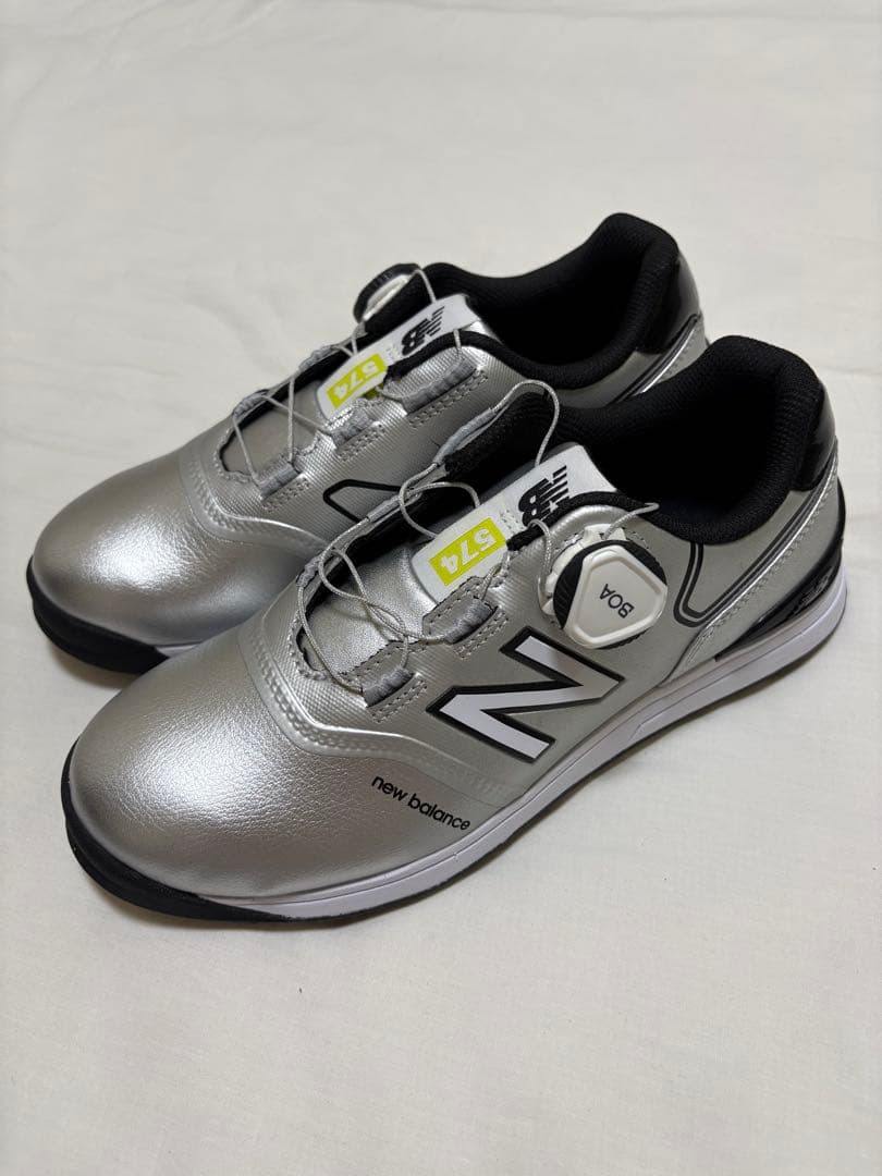 New Balance 574 ゴルフシューズ シルバー 女性用