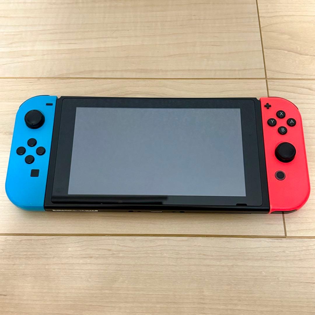 Nintendo Switch 本体 ネオンレッド・ブルー ケース付